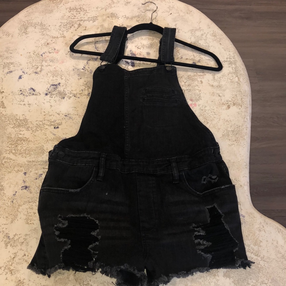 Black Overall Shorts
